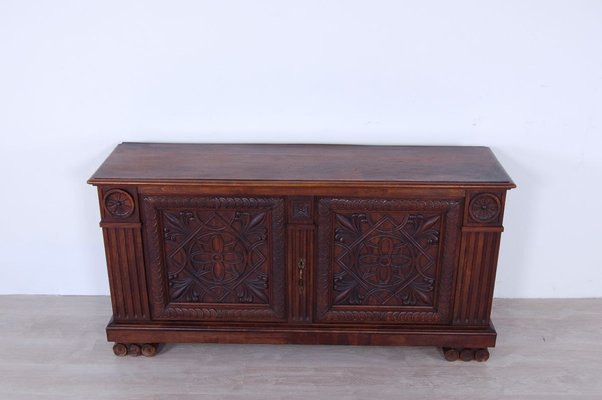 Antique Wood Chest of Drawers with Mirror, 1900s-XSG-695917