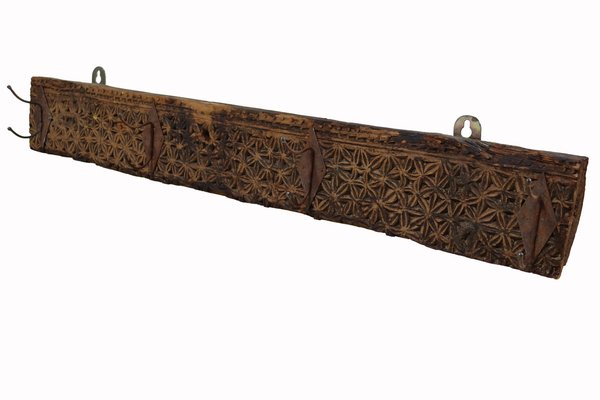 Antique Wood Handcarved Wall Coat Rack, 1890s-UZN-1804119