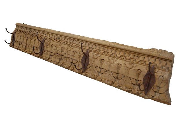 Antique Wood Handcarved Wall Coat Rack, 1890s-UZN-1804122