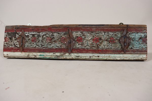 Antique Wood Handcarved Wall Coat Rack, 1890s-UZN-1804127