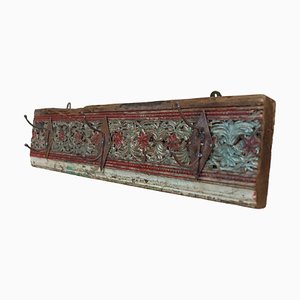 Antique Wood Handcarved Wall Coat Rack, 1890s-UZN-1804127