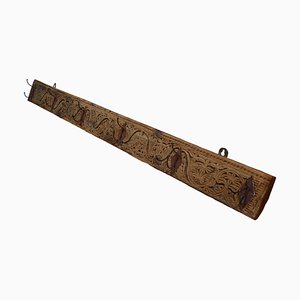 Antique Wood Handcarved Wall Coat Rack, 1890s-UZN-1804120