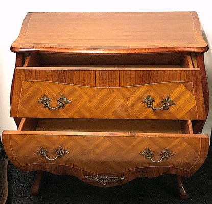 Antique Wood Intarsia Chest of 2 Drawers-NGU-1819554