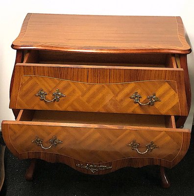 Antique Wood Intarsia Chest of 2 Drawers-NGU-1819554