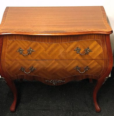 Antique Wood Intarsia Chest of 2 Drawers-NGU-1819554