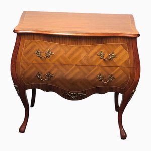 Antique Wood Intarsia Chest of 2 Drawers-NGU-1819554