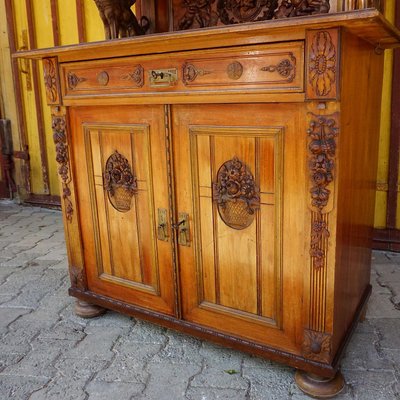 Antique Wooden Carved Cupboard with Several Carvings-KJP-1149265