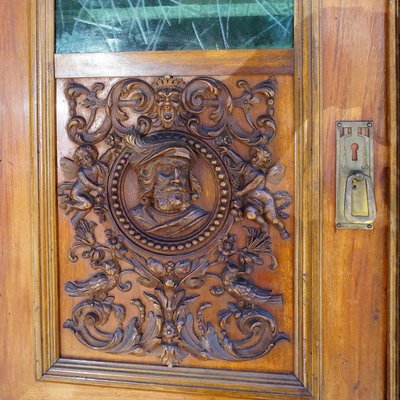 Antique Wooden Carved Cupboard with Several Carvings-KJP-1149265