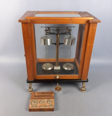 Antique Wooden Glass Pharmacy Scales, 1890s-PWG-2027130