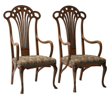 Antique Wooden Liberty Armchairs, Set of 2-ZCI-751976