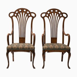 Antique Wooden Liberty Armchairs, Set of 2-ZCI-751976