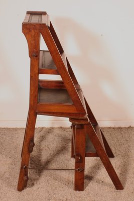 Antique Wooden Library Stepladder-HPU-2035055