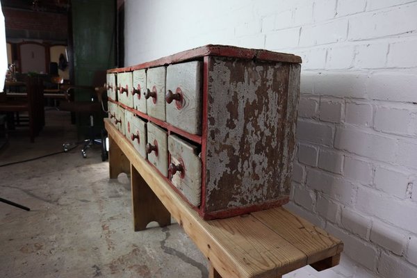 Antique Wooden Workshop Cabinet-PMI-1347795