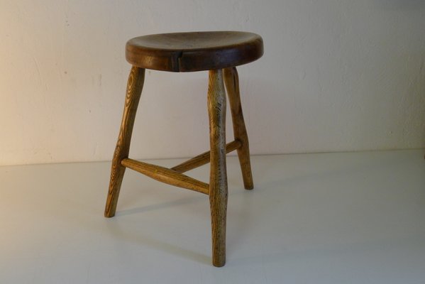 Antique Workshop Stool in Ash and Maple-VRE-832644