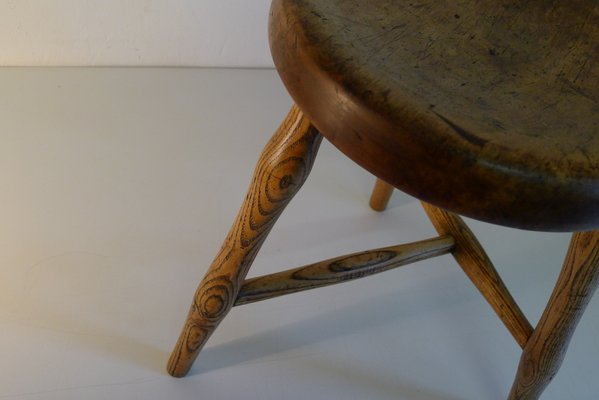 Antique Workshop Stool in Ash and Maple-VRE-832644