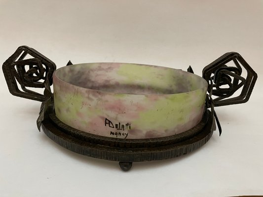 Antique Wrought Iron Fruit Bowl by André Delatte-SDV-837362