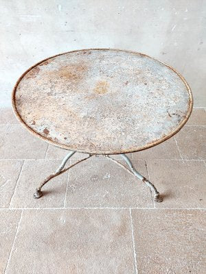 Antique Wrought Iron Garden Table, 1890s-TDA-1822854