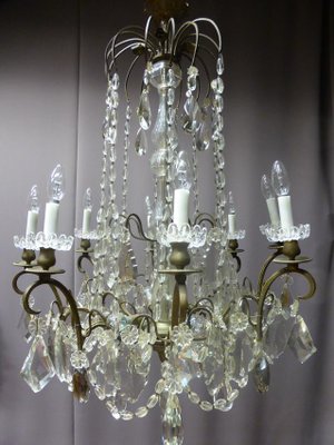 Antique XIX Bronze and Crystal Chandelier-WSV-605298