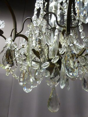 Antique XIX Bronze and Crystal Chandelier-WSV-605298