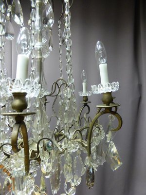 Antique XIX Bronze and Crystal Chandelier-WSV-605298