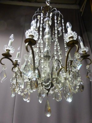 Antique XIX Bronze and Crystal Chandelier-WSV-605298