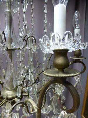 Antique XIX Bronze and Crystal Chandelier-WSV-605298