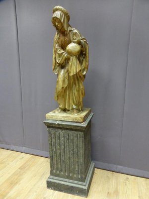 Antique XIX Saint Martha Statue-WSV-605282