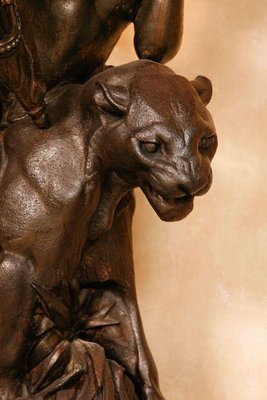 Antoine Durenne (1822-1895), Amor Seated on a Panther, Late 19th Century, Cast Iron-TDA-1376396