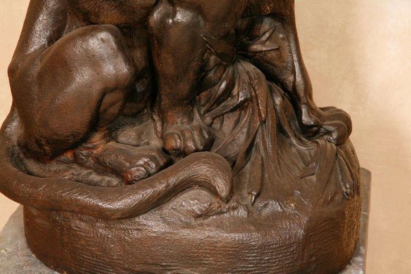 Antoine Durenne (1822-1895), Amor Seated on a Panther, Late 19th Century, Cast Iron-TDA-1376396