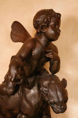 Antoine Durenne (1822-1895), Amor Seated on a Panther, Late 19th Century, Cast Iron-TDA-1376396