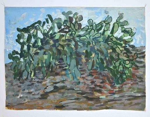 Antoine Mayo, Landscape, Gouache, 1950s-ZCI-1788886