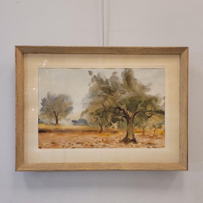 Antoni De Paula Boix, Landscape, 1960s, Watercolor-NUC-2041858