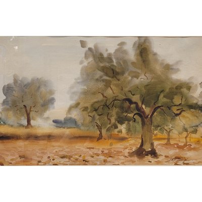 Antoni De Paula Boix, Landscape, 1960s, Watercolor-NUC-2041858