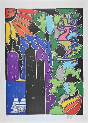 Antonio Cremonese, Abstract Urban Landscape, Lithograph-ZCI-2030072