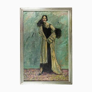 Antonio Feltrinelli, Female Portrait, Original Oil Painting, 1931-ZCI-1378420