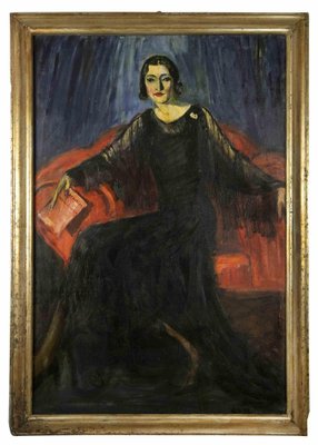 Antonio Feltrinelli, Noble Woman, Oil Painting, 1930s-ZCI-1769931