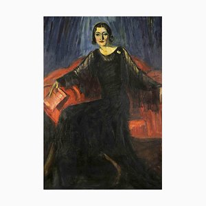 Antonio Feltrinelli, Noble Woman, Oil Painting, 1930s-ZCI-1769931