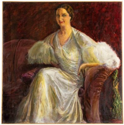 Antonio Feltrinelli, Portrait of Noblewoman, Oil Painting, 1930s-ZCI-1769943