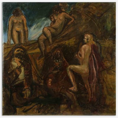 Antonio Feltrinelli, Terrestrial Paradise, Oil Painting, 1930s-ZCI-1769926