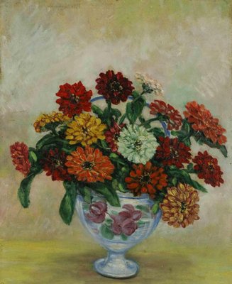 Antonio Feltrinelli, Vase of Flowers, Painting, 1930s-ZCI-1775693