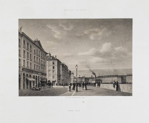 Antonio Fontanesi, Grand Quai, 19th Century, Original Lithograph-ZCI-783310