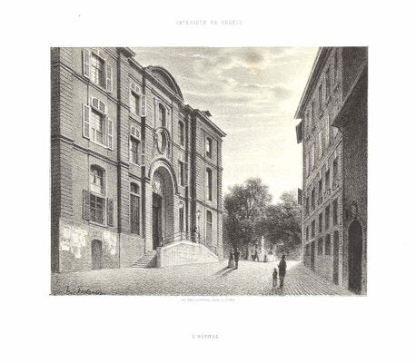 Antonio Fontanesi, Interieur de Geneve L'hopital, 1854, Lithograph-ZCI-808845