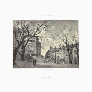 Antonio Fontanesi, interior Geneva Bourg De Four, 1854, Lithograph-ZCI-808844