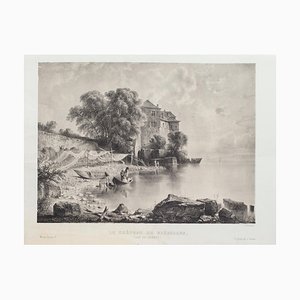 Antonio Fontanesi, Lac De La Geneve, Lithograph, Mid-19th Century-ZCI-871116