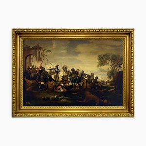 Antonio Savisio, Battle Scene, 1990s, Oil on Canvas, Framed-VHF-1254567