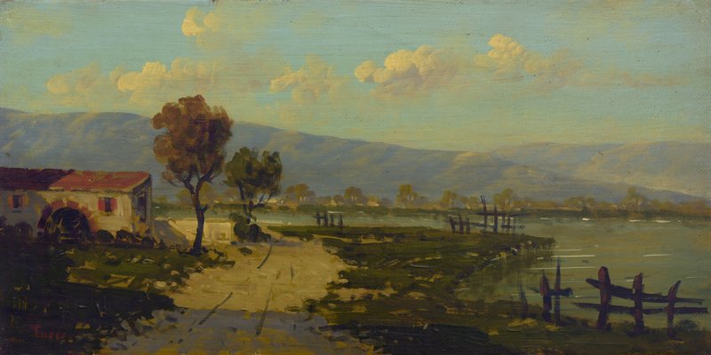 Antonio Tucci, Contryside Landscape, Italy, 1990s, Oil on Canvas, Framed-VHF-1298270