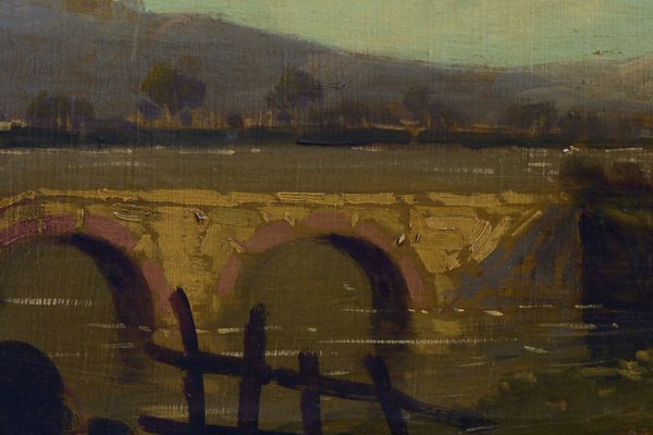 Antonio Tucci, Contryside Landscape, Italy, 1990s, Oil on Canvas, Framed-VHF-1298273