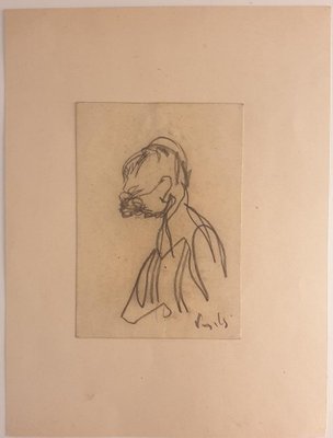 Antonio Vangelli - Portrait - Original Pencil Drawing on Paper - 1940s-ZCI-909851