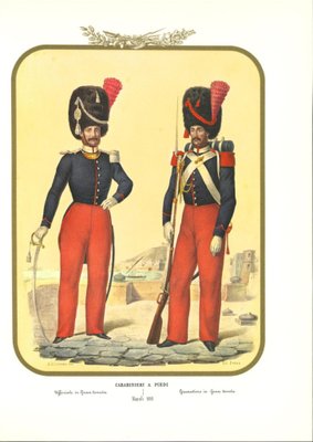 Antonio Zezon, Carabinieri, Original Lithograph, 1853-ZCI-919290