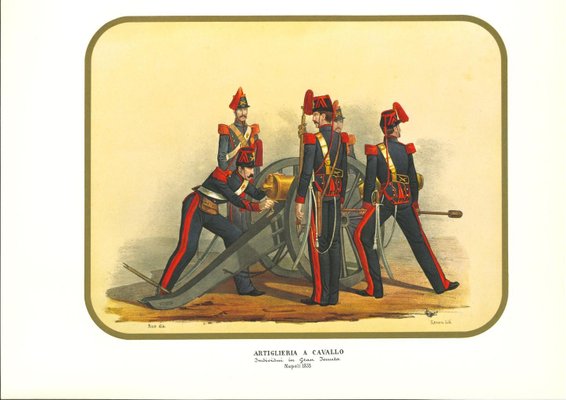 Antonio Zezon, Horse Artillery, Original Lithograph, 1853-ZCI-919272